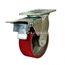 Колесо Ø125 поліуретанове з гальмом 590125pkt